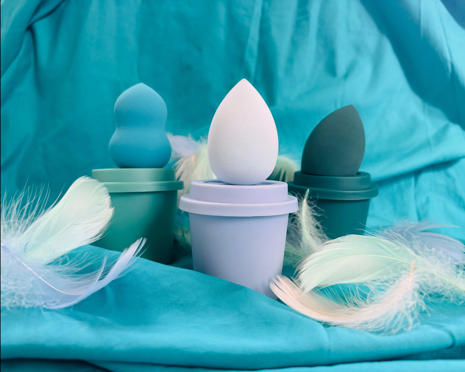 Makeup Sponge Set Beverage Session – Novelty Cosmetic Sponge with Container