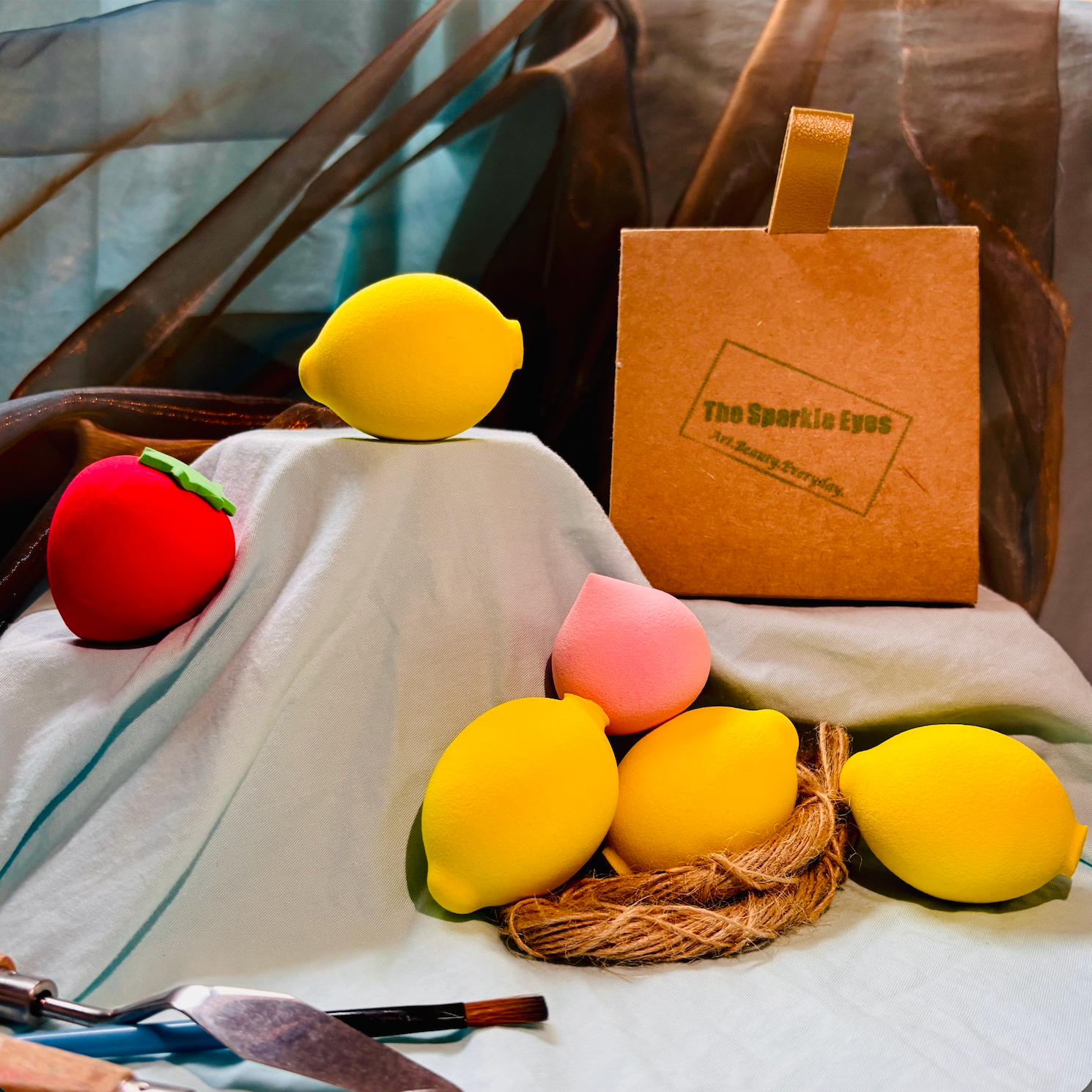 Makeup Gift Set — Amalfi Fruit Trio Premium Cosmetic Sponge - Aesthetic  -Flawless
