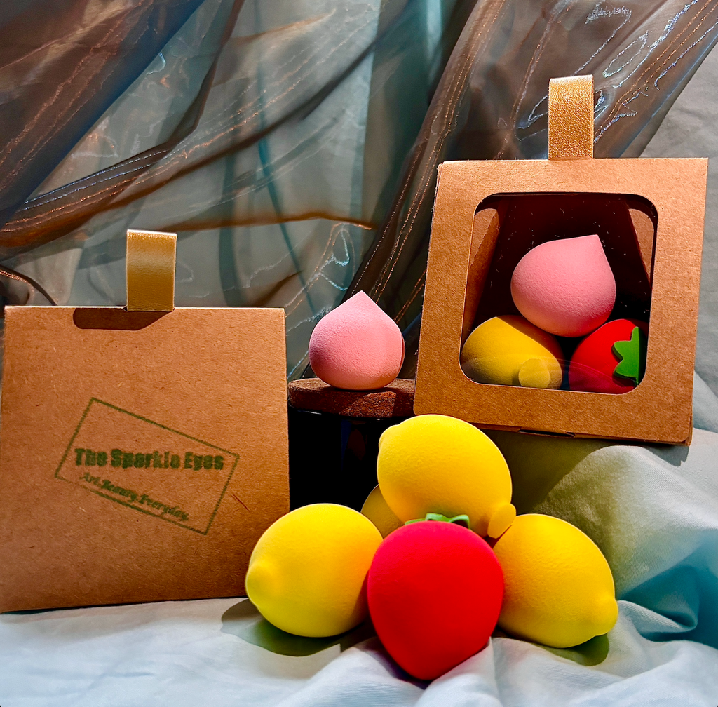 Makeup Gift Set — Amalfi Fruit Trio Premium Cosmetic Sponge - Aesthetic  -Flawless