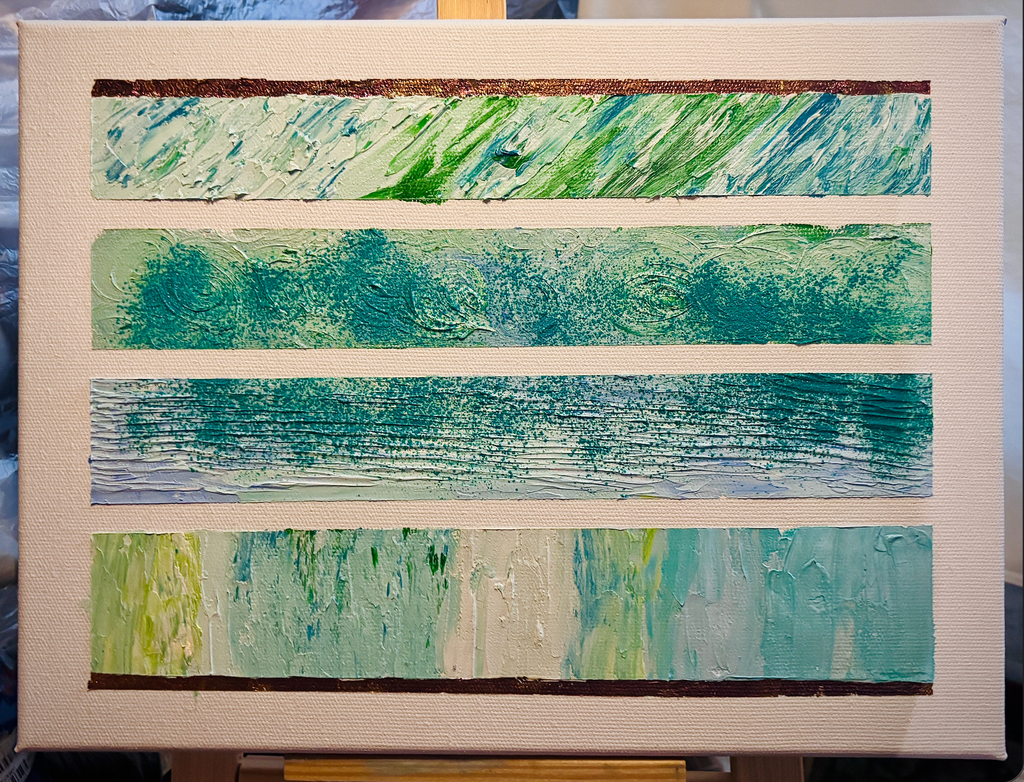 Artwork- “Our" Favorite Colour — Green in Four Ways -This time, don't walk past