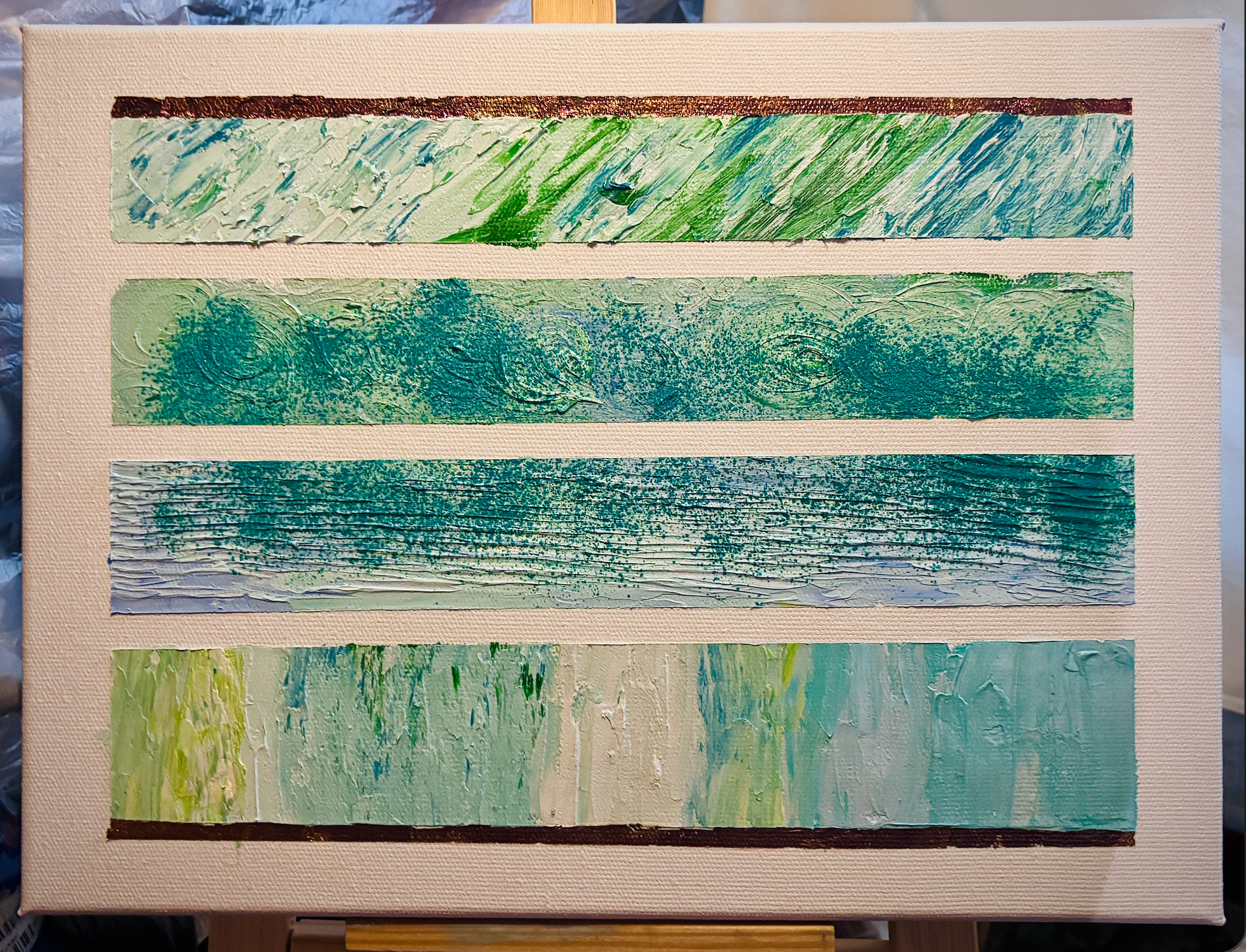 Artwork- “Our" Favorite Colour — Green in Four Ways -This time, don't walk past