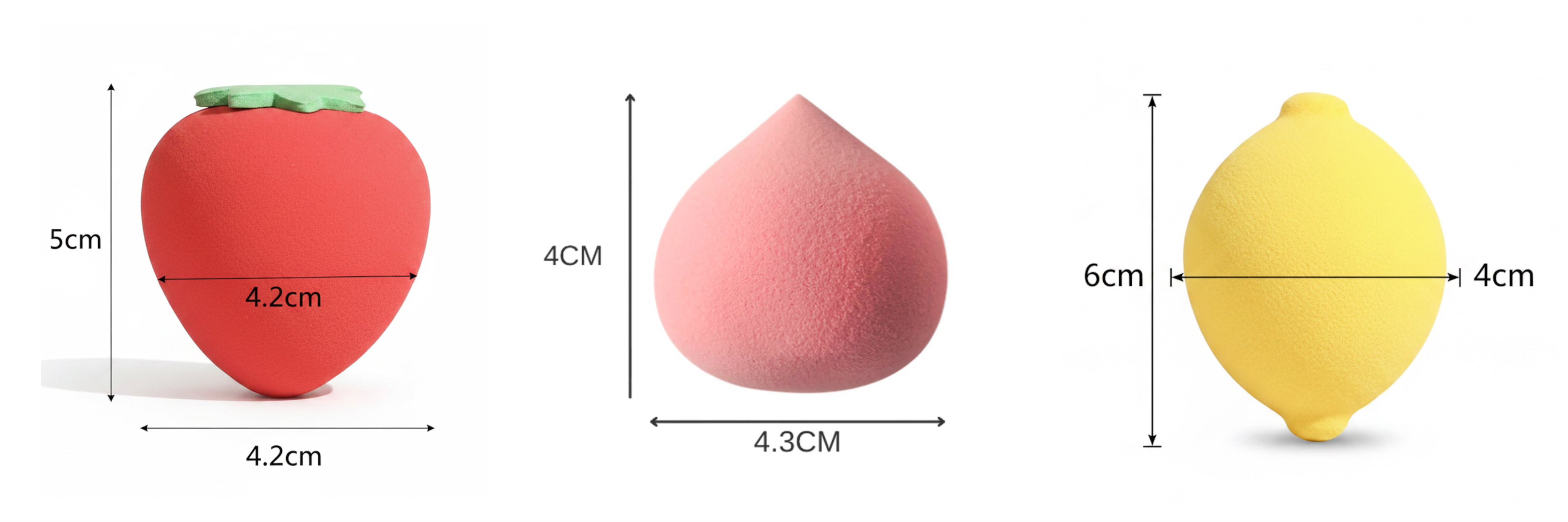 Makeup Gift Set — Amalfi Fruit Trio Premium Cosmetic Sponge - Aesthetic  -Flawless