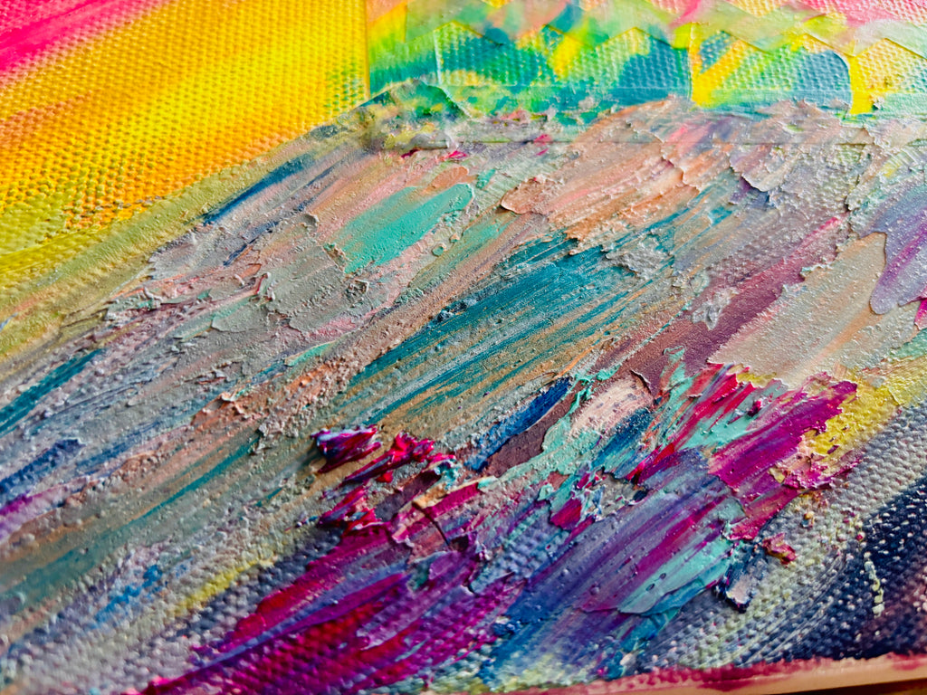 Oil painting - Colour-Flow Window - Let me think about this -Philosophic Concept