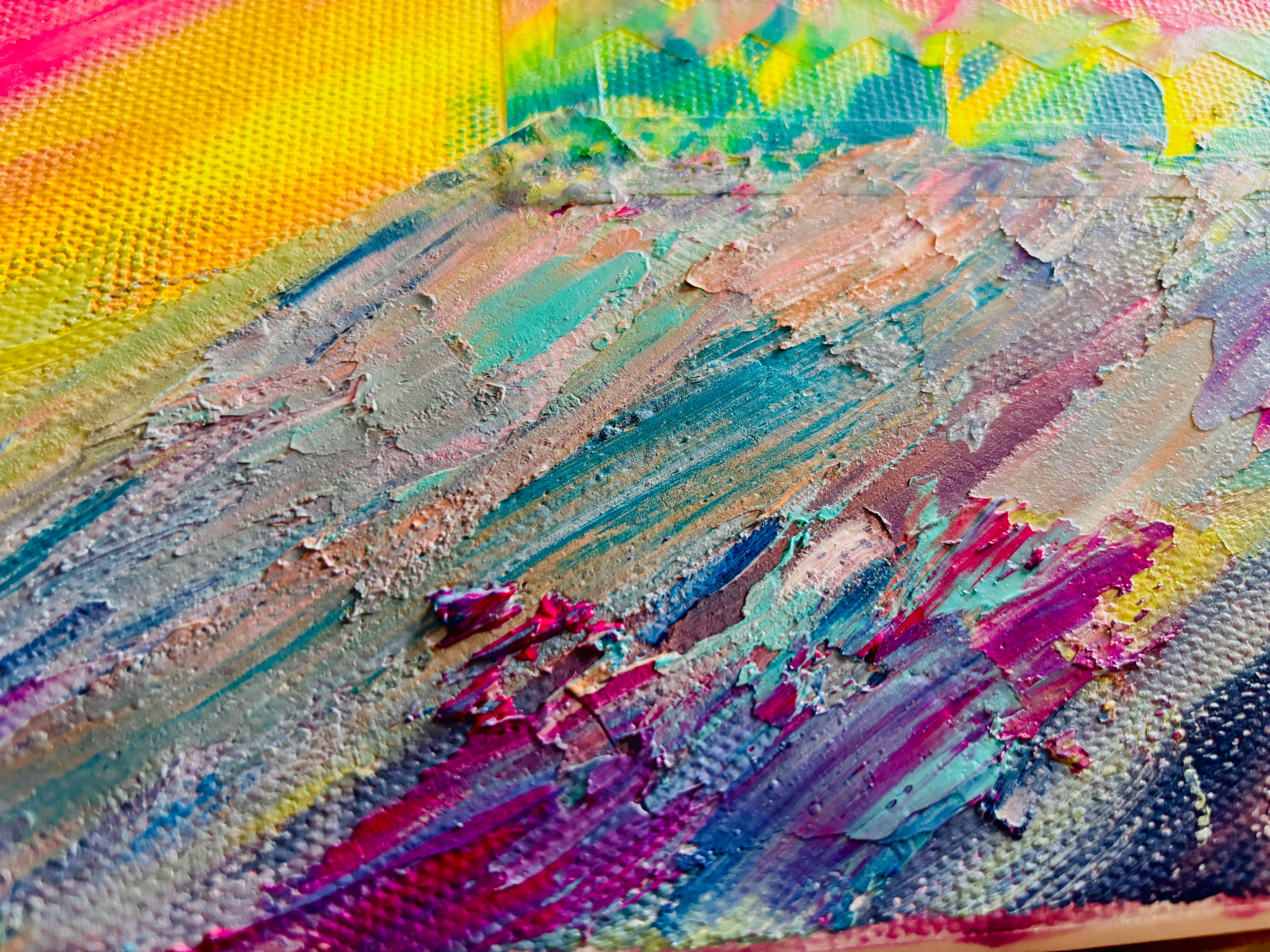 Oil painting - Colour-Flow Window - Let me think about this -Philosophic Concept