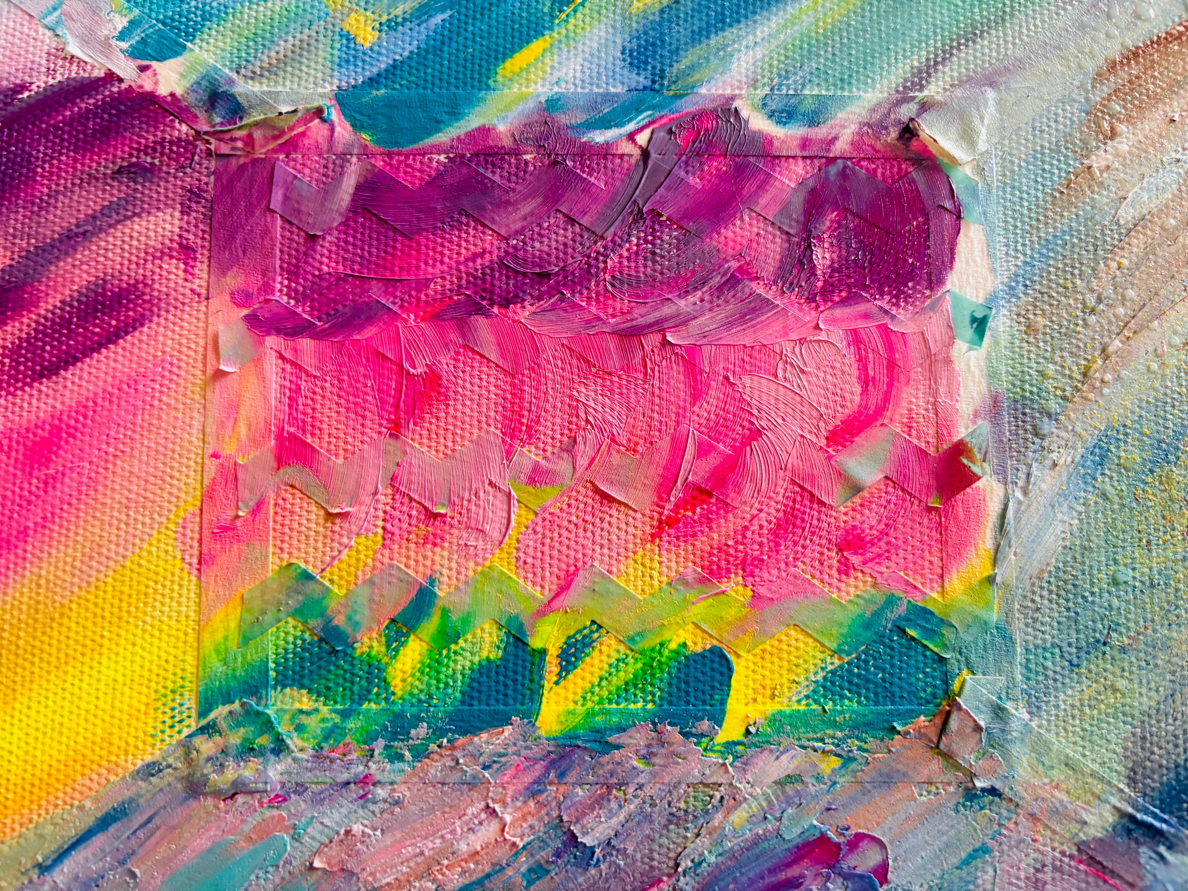 Oil painting - Colour-Flow Window - Let me think about this -Philosophic Concept