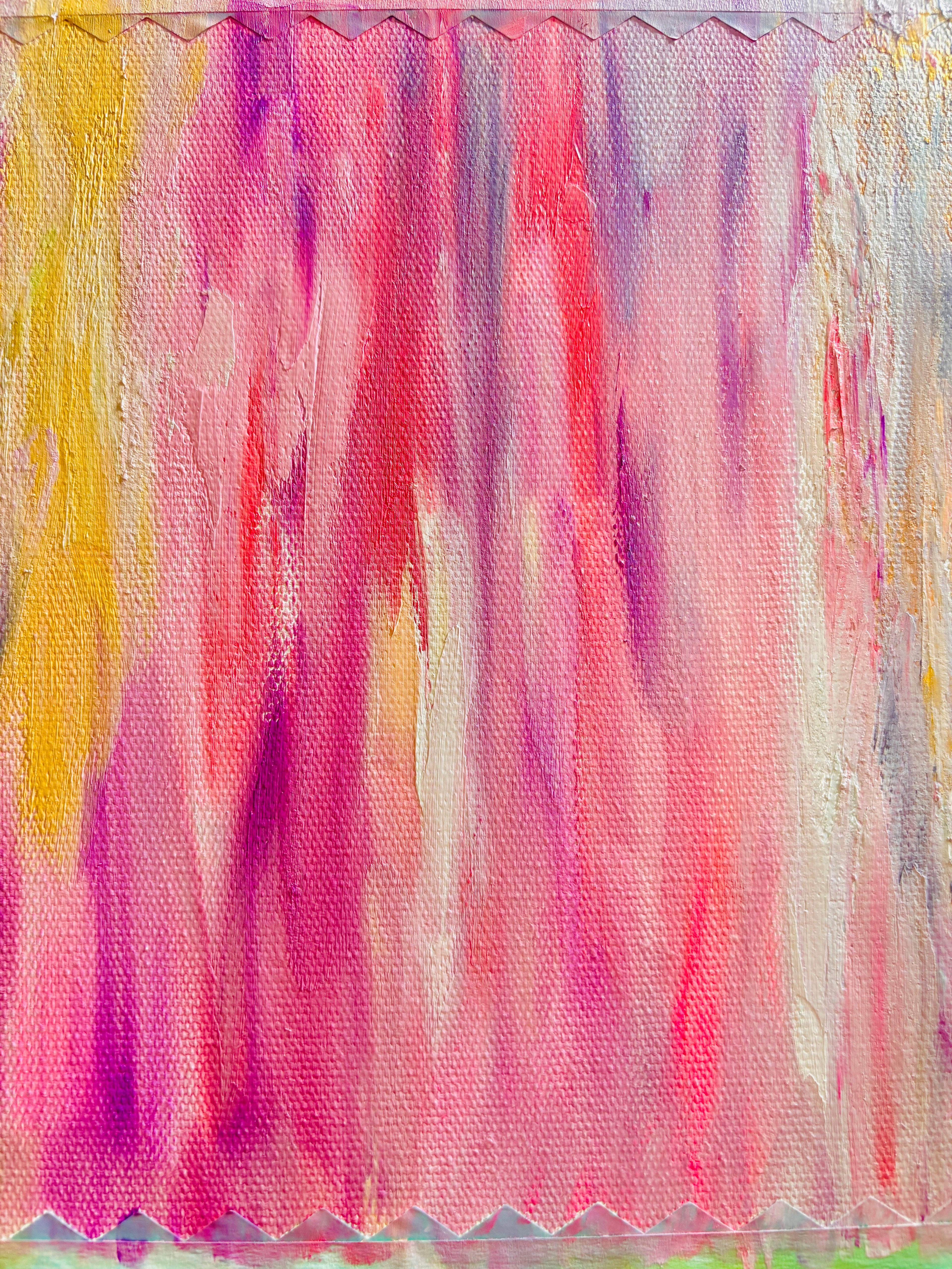 Art Decor -Cascading Halves — Abstract Arresting Original Oil Painting 50×60cm Reversible