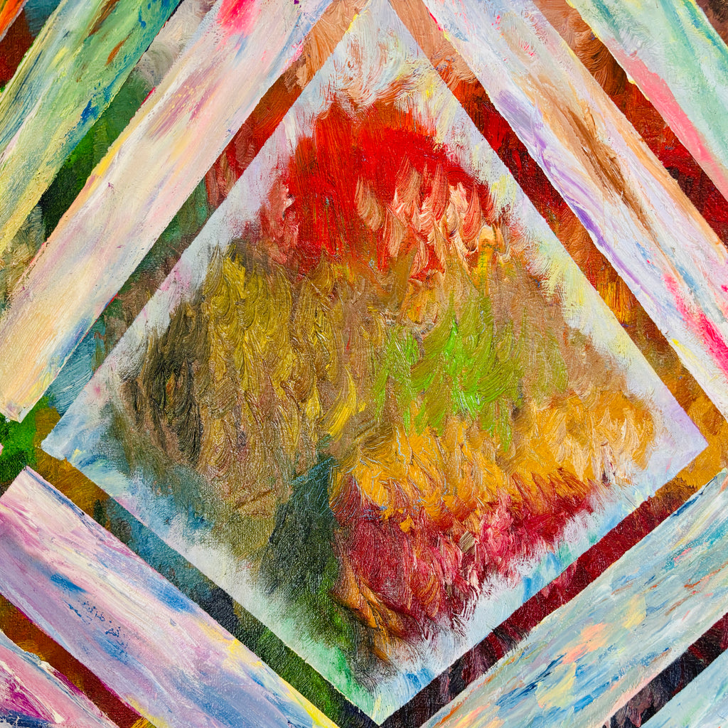 Artwork -The Hope Out of Lines — Hard-Edge Geometric Oil Painting - Expressionism