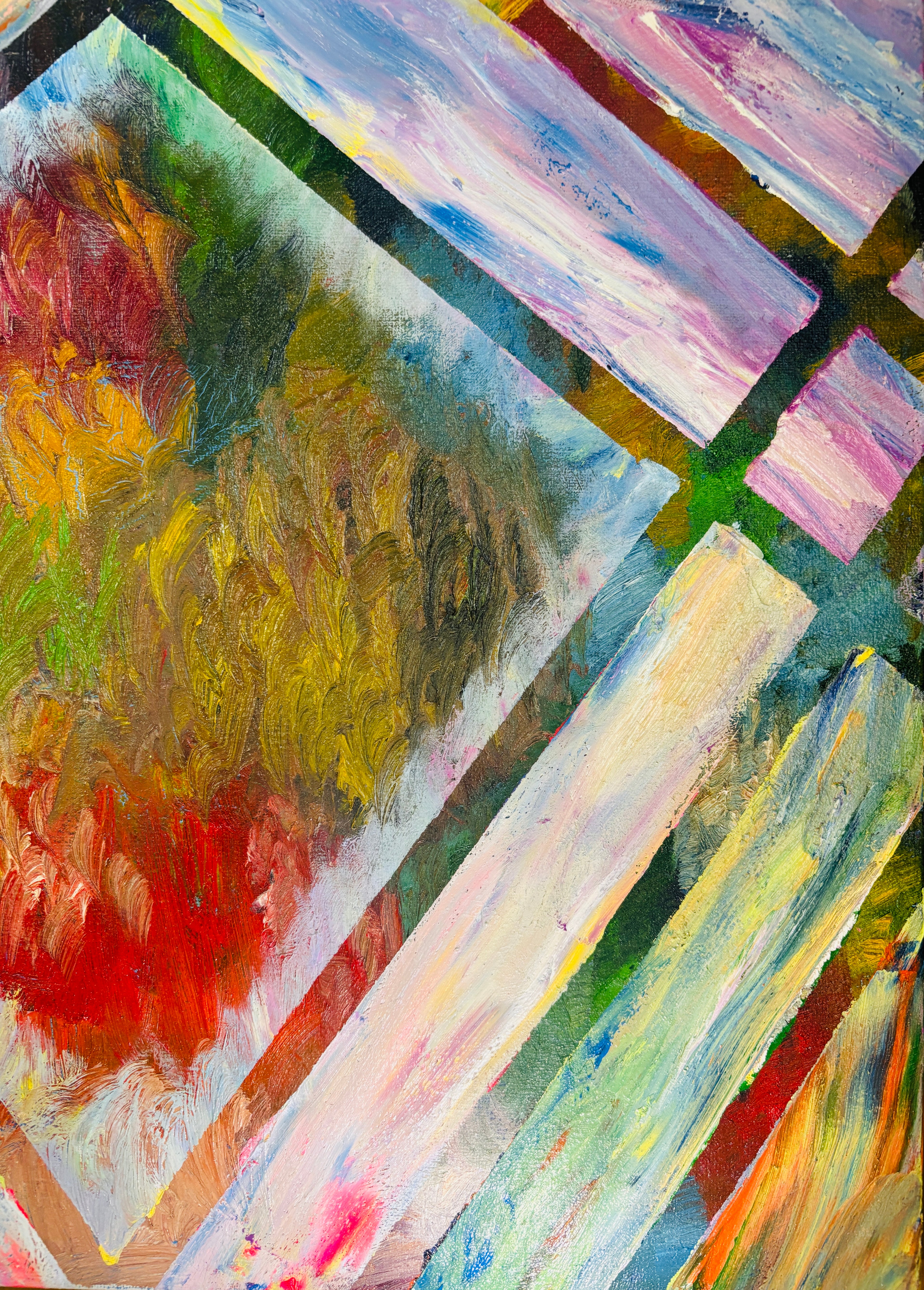Artwork -The Hope Out of Lines — Hard-Edge Geometric Oil Painting - Expressionism