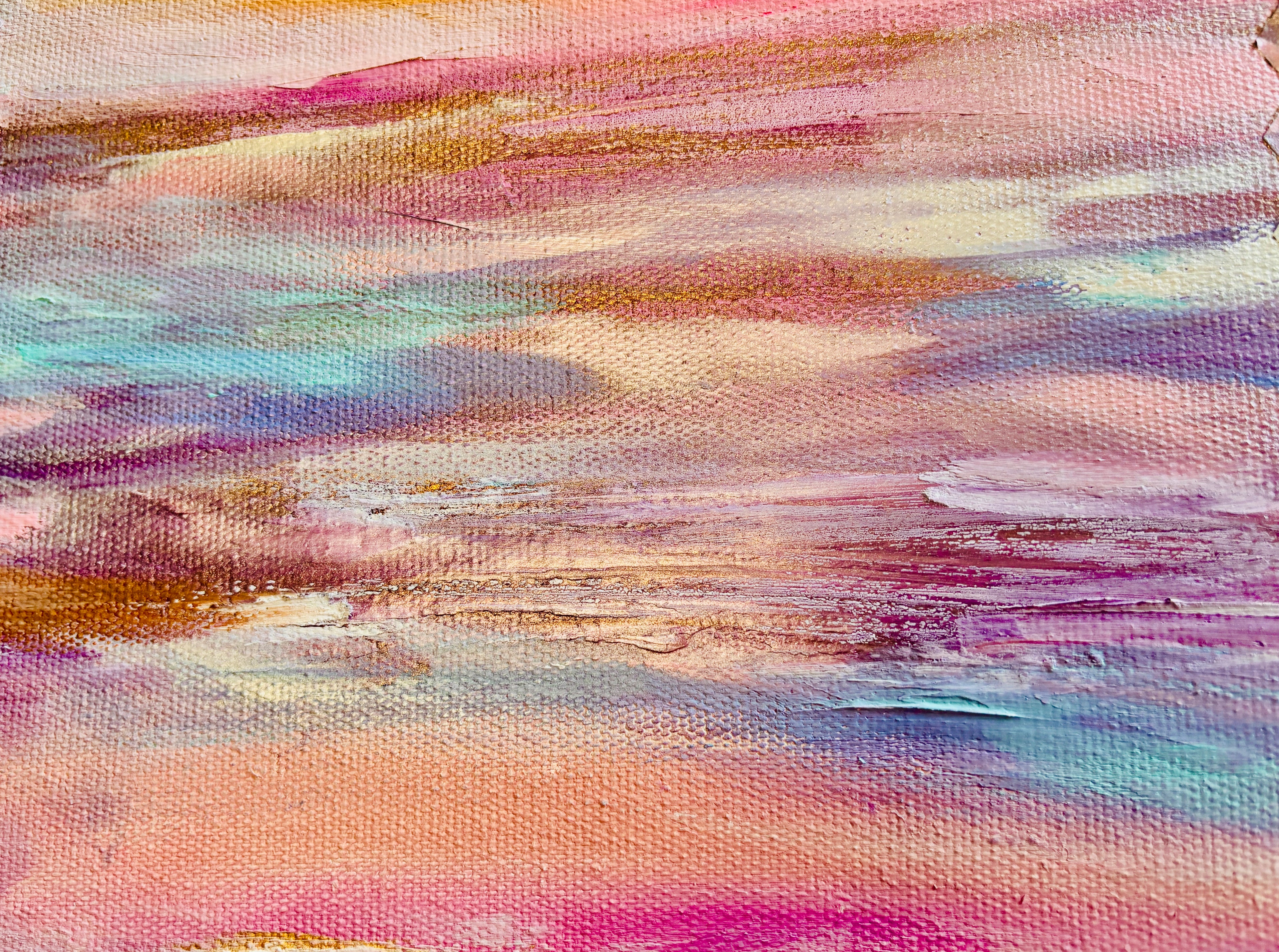 Art Decor -Cascading Halves — Abstract Arresting Original Oil Painting 50×60cm Reversible