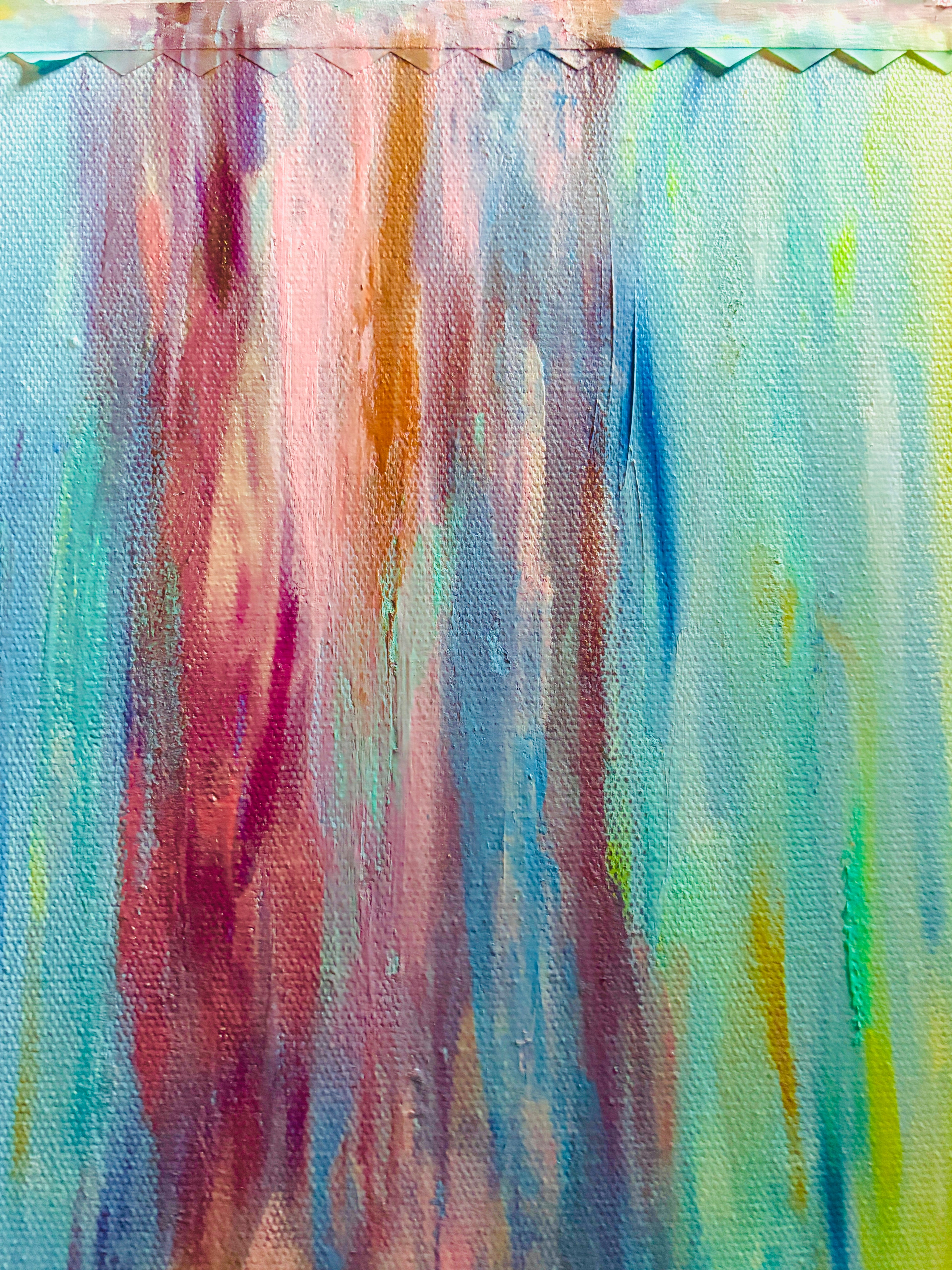 Art Decor -Cascading Halves — Abstract Arresting Original Oil Painting 50×60cm Reversible