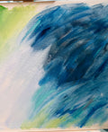 Green & Navy Diptych Twin Canvases (WIP)