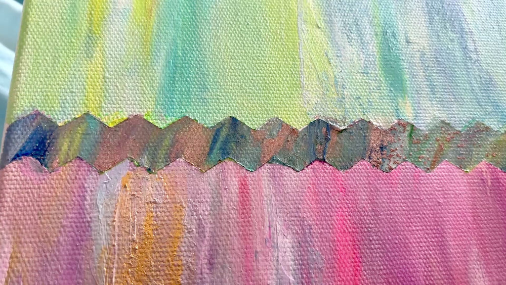 Art Decor -Cascading Halves — Abstract Arresting Original Oil Painting 50×60cm Reversible
